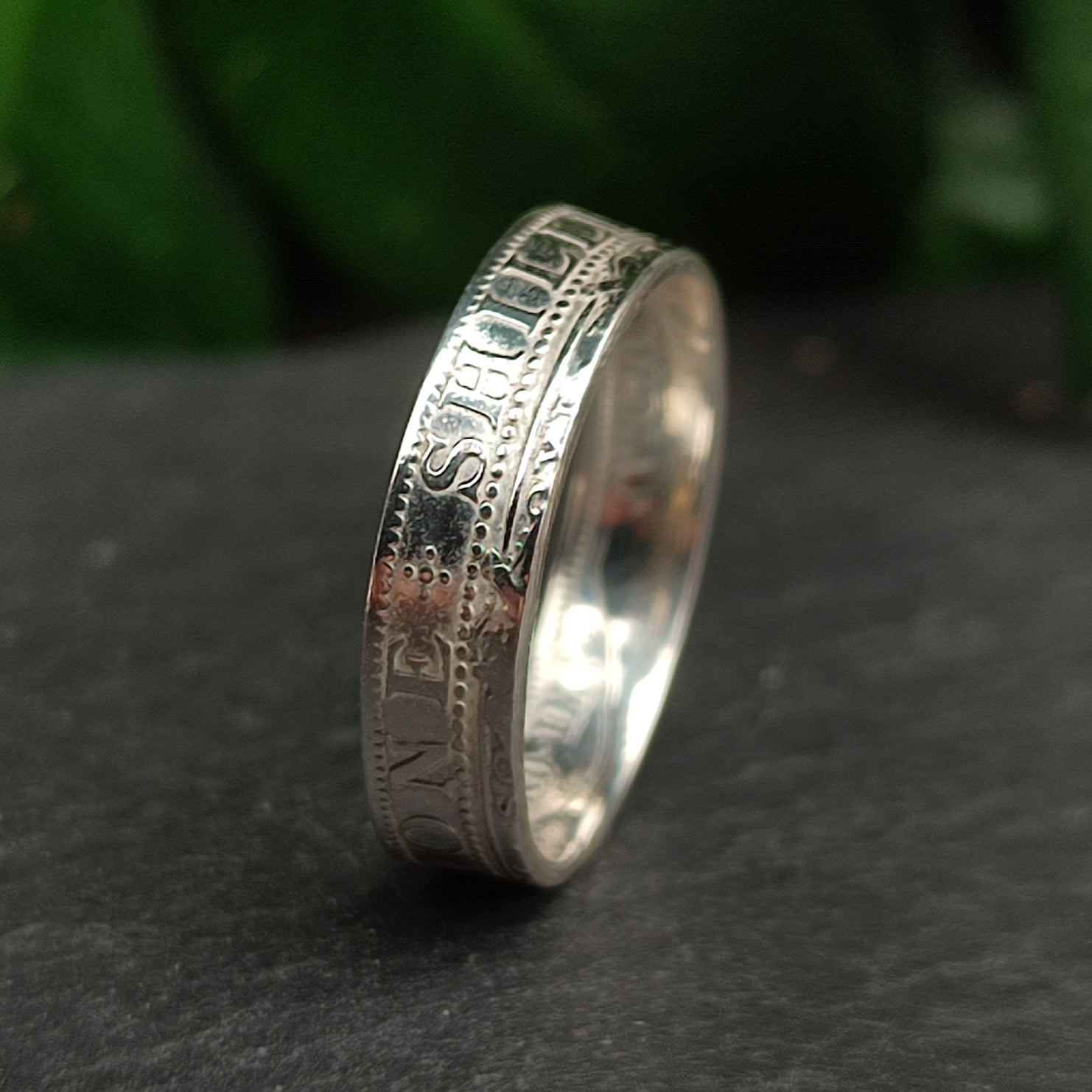 Sterling silver coin on sale ring