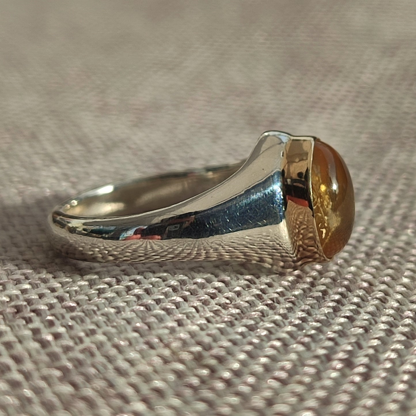 Gold Bezel Citrine Ring