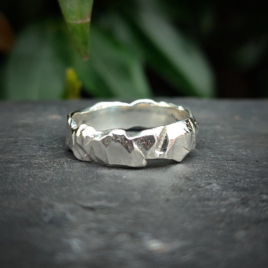 Silver Rock Texture Ring