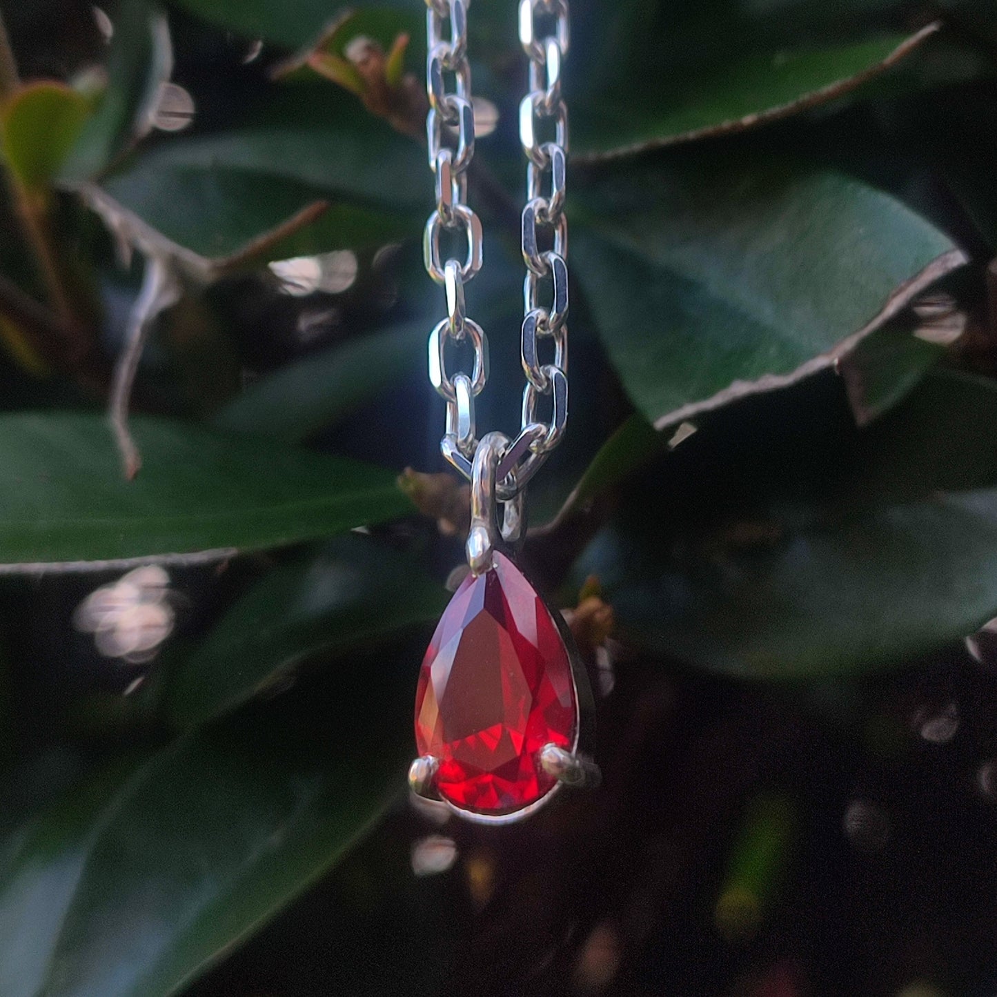 Ruby blood drop pendant