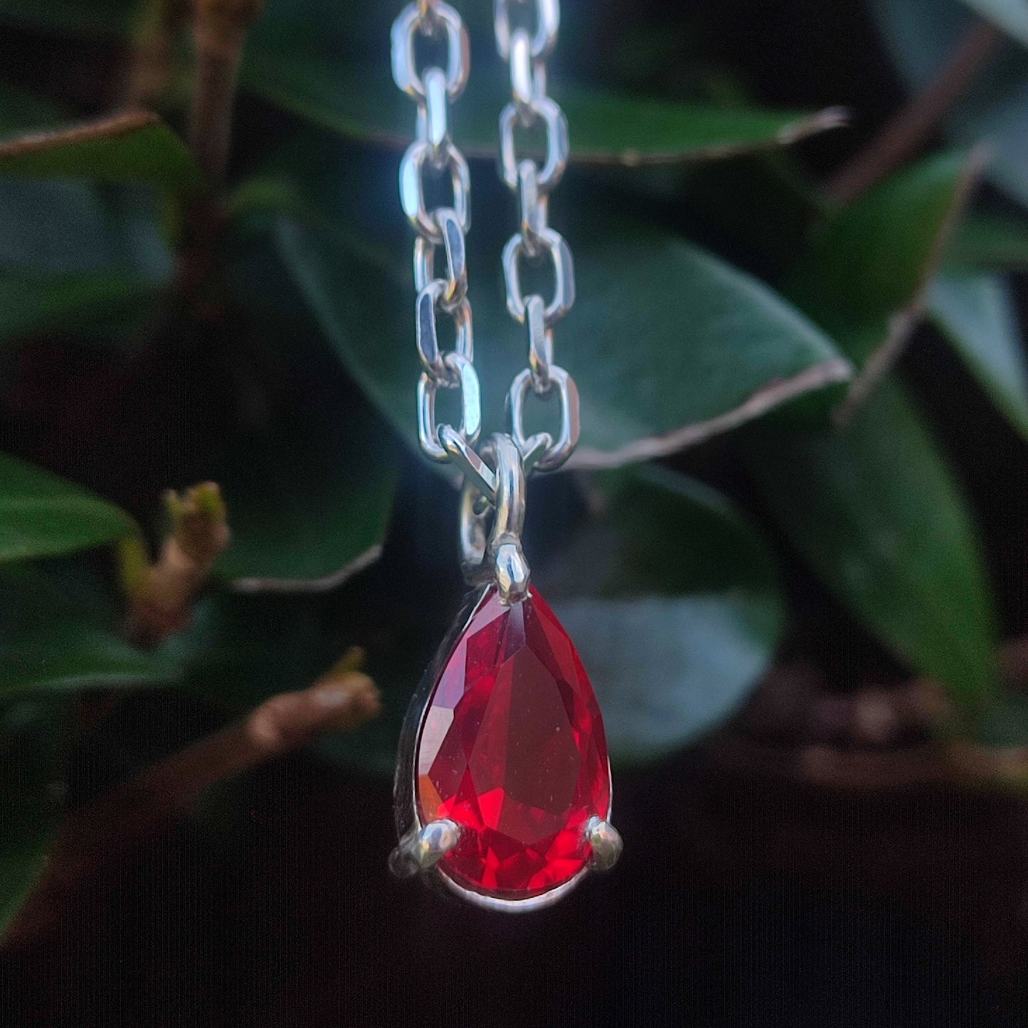 Ruby blood drop pendant