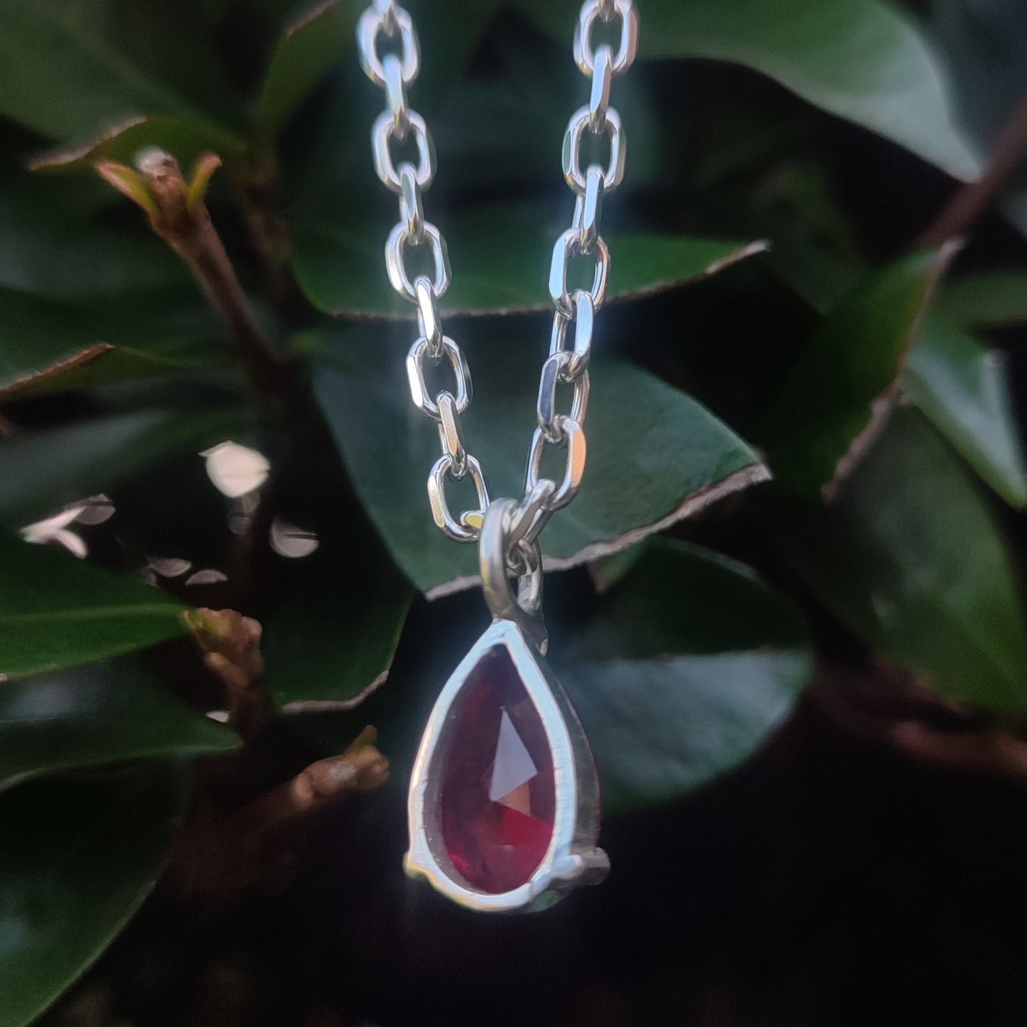 Ruby blood drop pendant