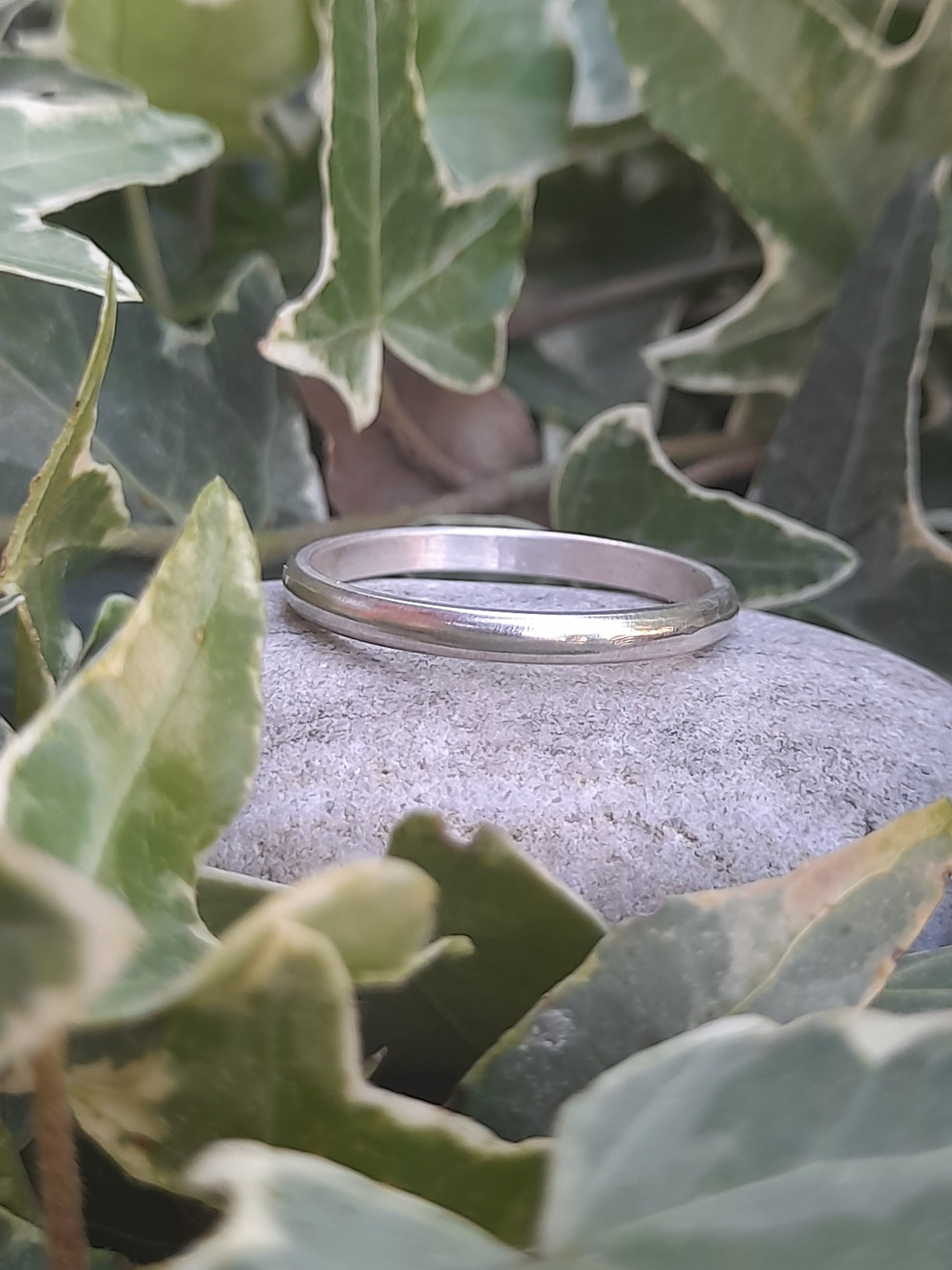 thin sterling silver band ring
