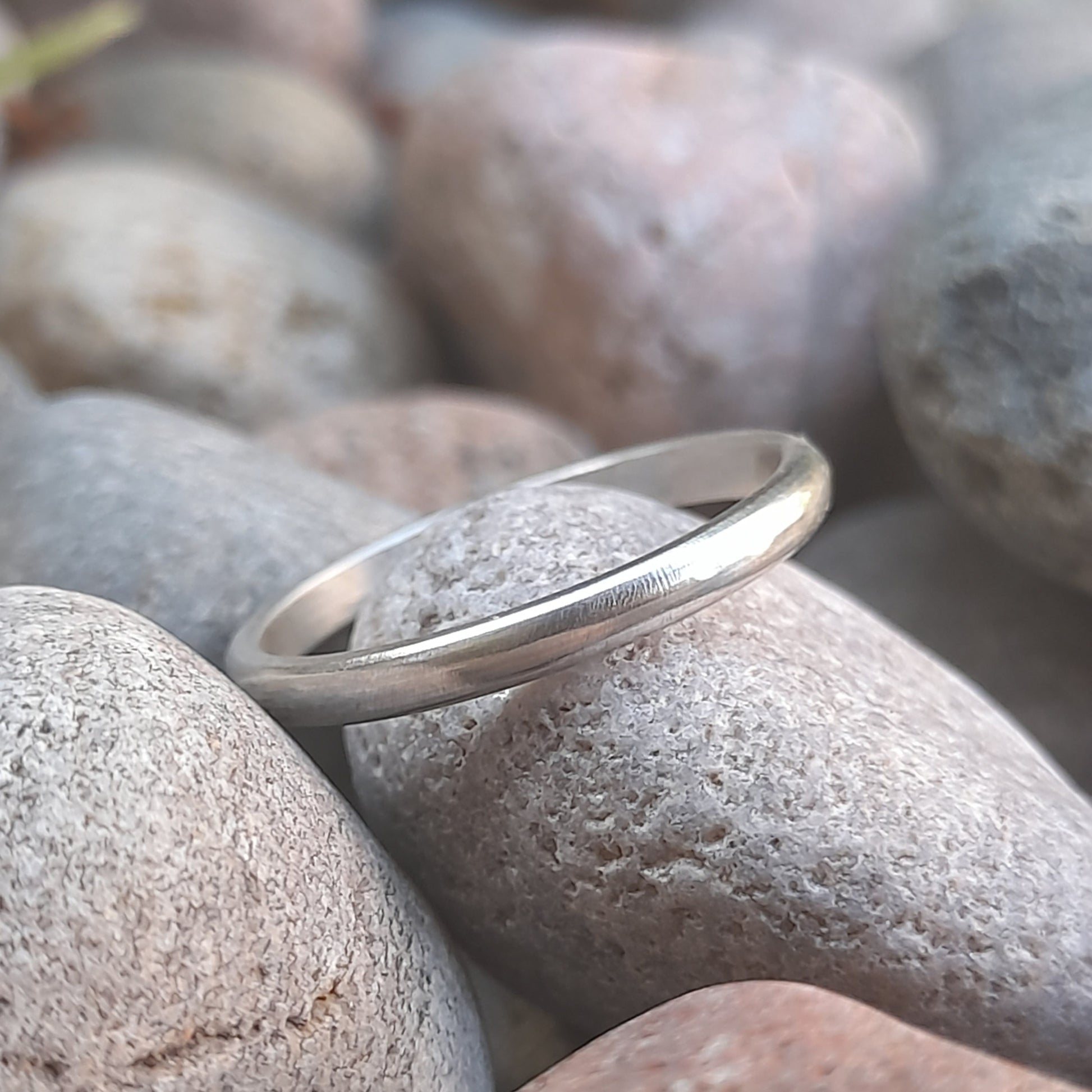 thin solid sterling silver band ring