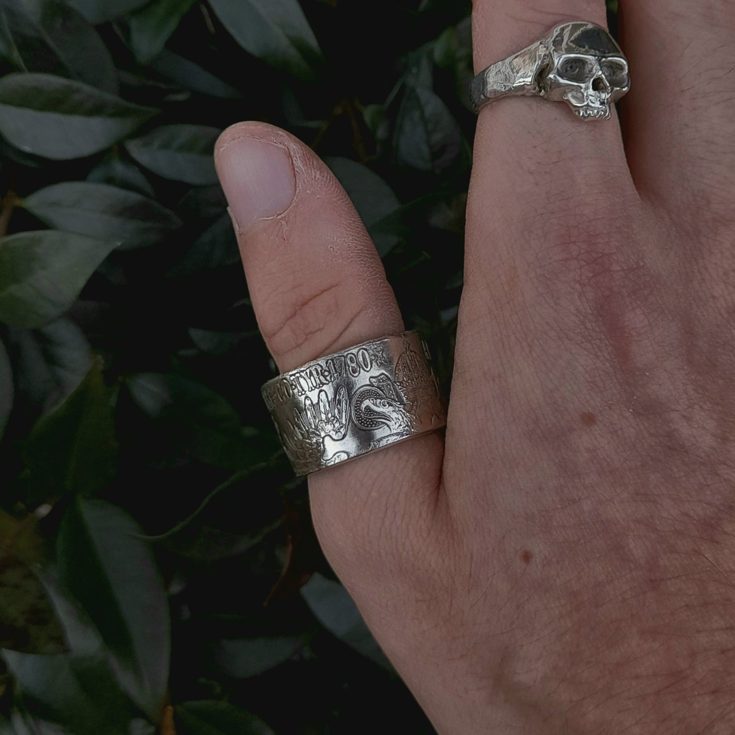 Silver Austrian Coin Ring 1780 - silverhollowjewellery