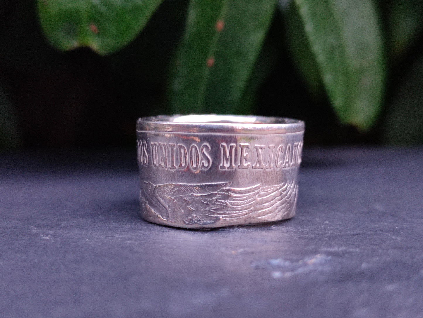 Silver Mexican Peso Coin Ring - silverhollowjewellery