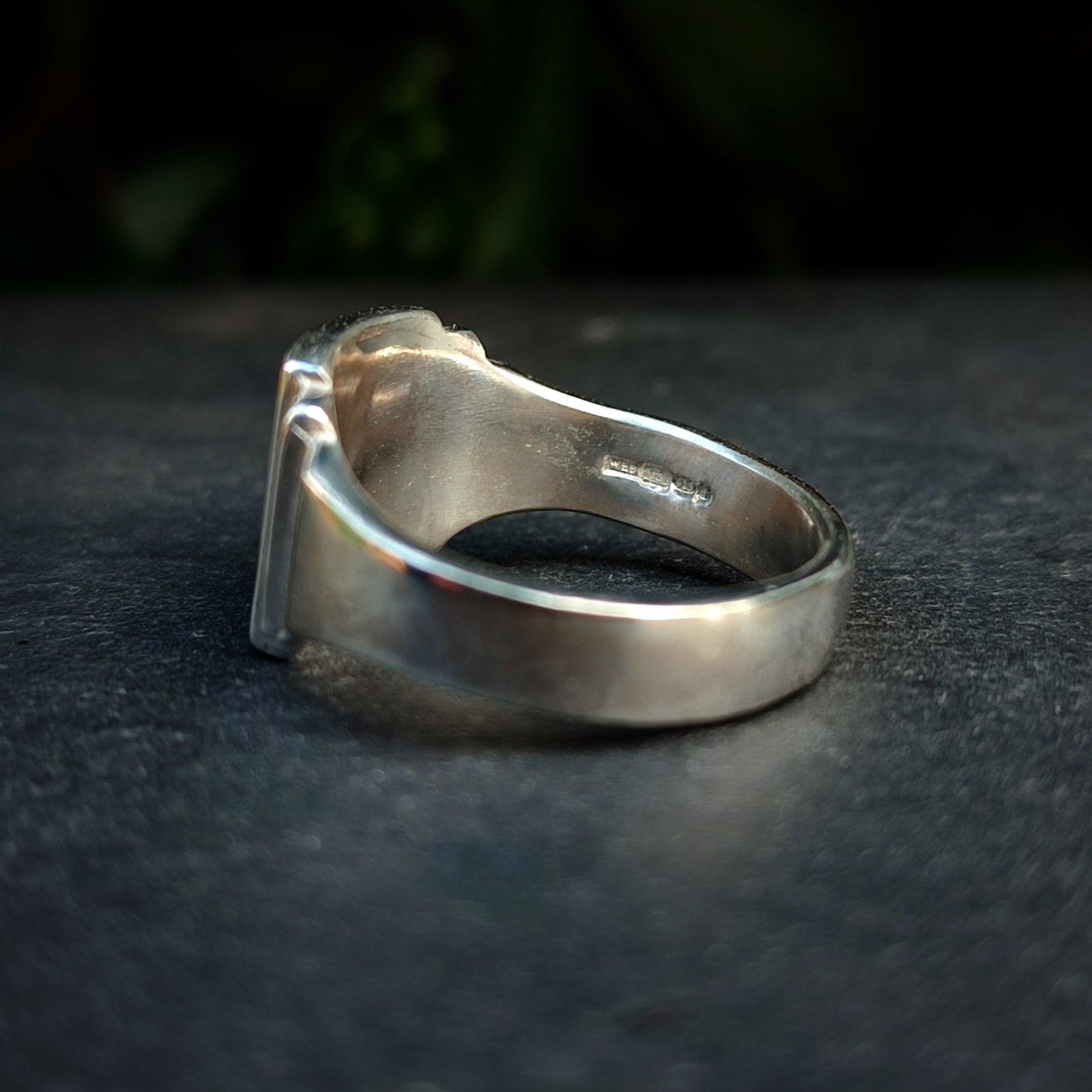 Silver Stepped Signet Ring