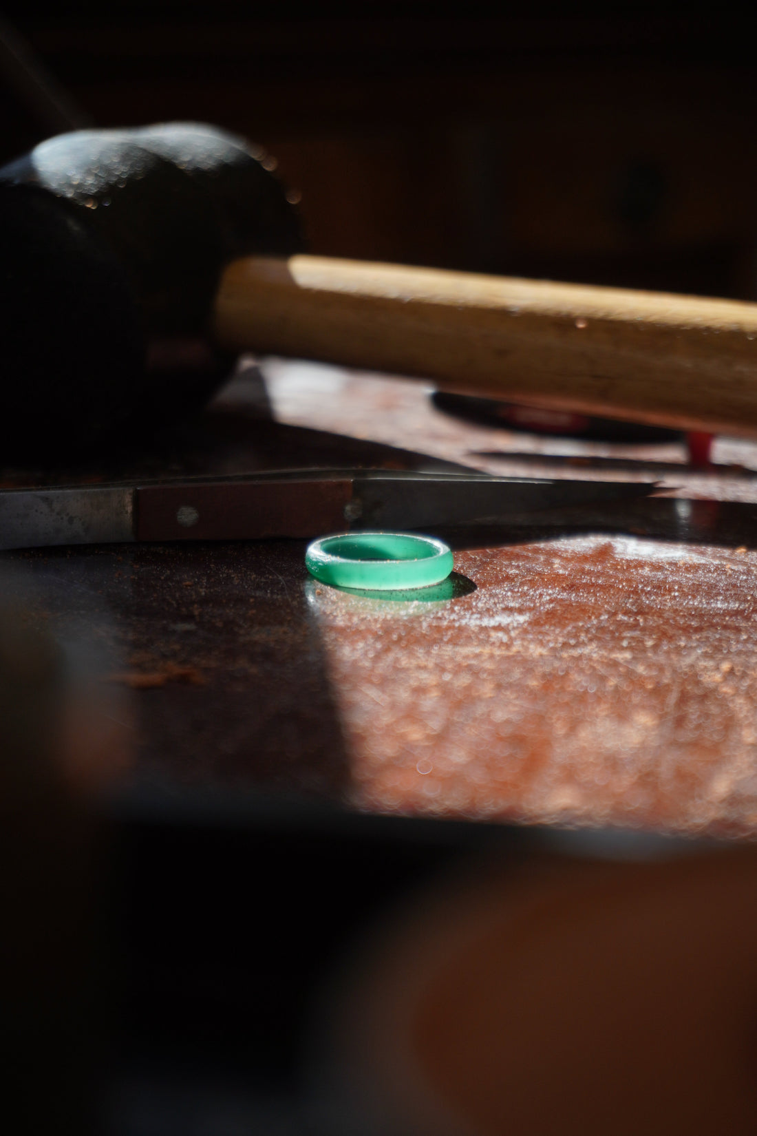 hand carved wax design ring ready for sand casting