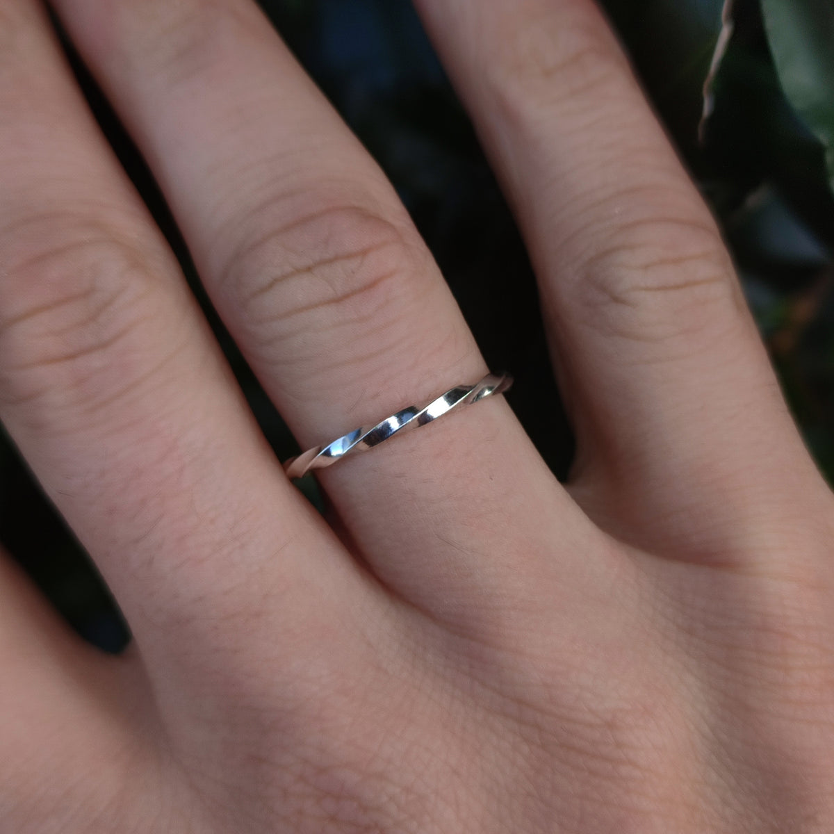 Twisted Silver Stacking Band - silverhollowjewellery