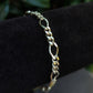 Figaro Chain Bracelet- Sterling Silver