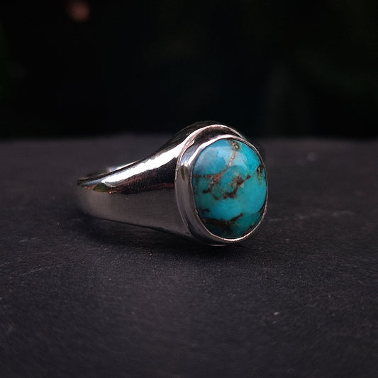 Turquoise Signet Ring- Sterling Silver