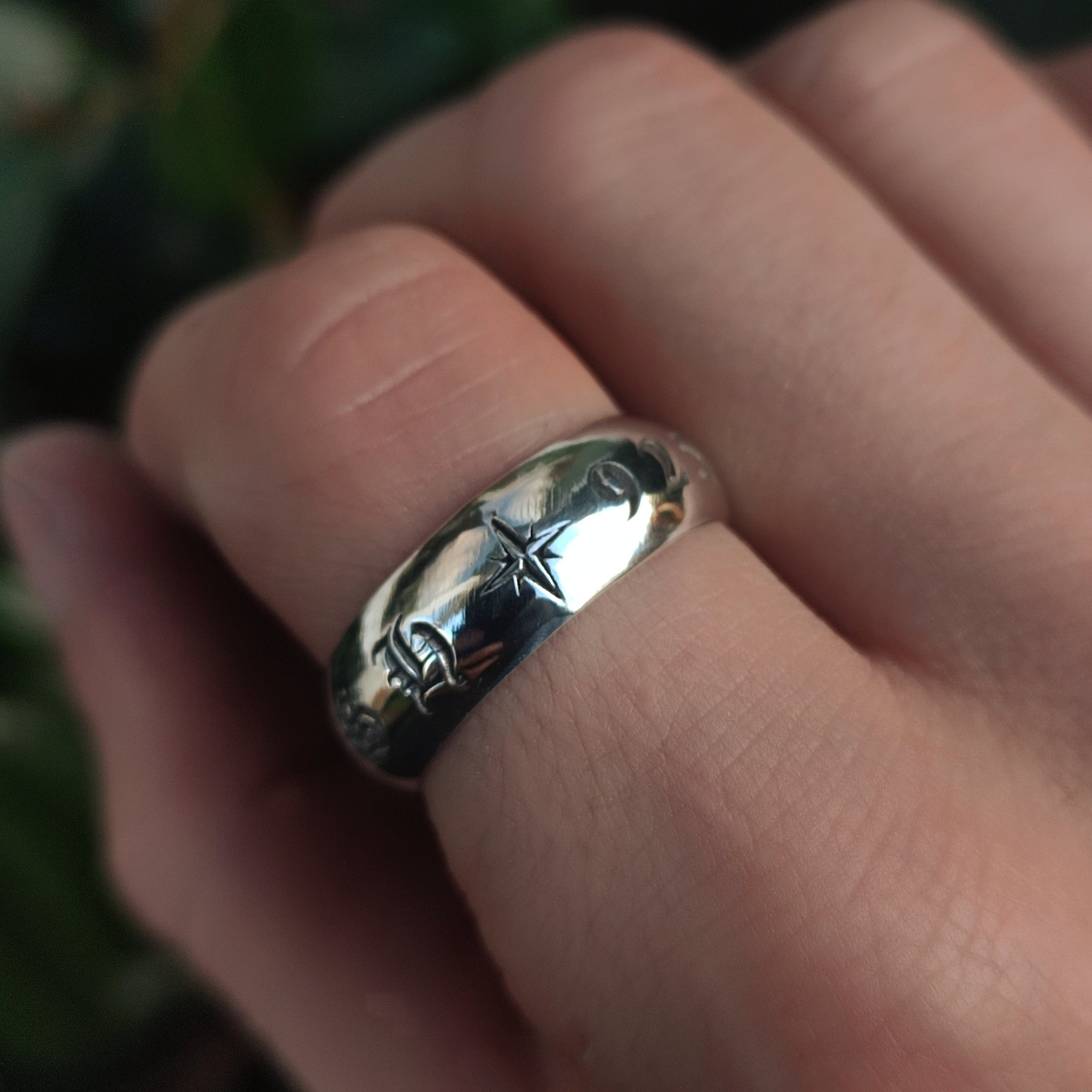 Js Mark On Rings Makers Mark Ring | Gothic Font Engravings on a Wide 925 Band ...