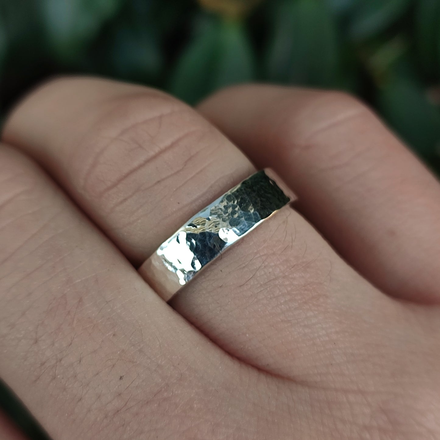 Chunky Hammered Ring Sterling Silver