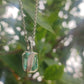 Feather Teal Sapphire Pendant- Sterling Silver