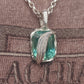 Feather Teal Sapphire Pendant- Sterling Silver