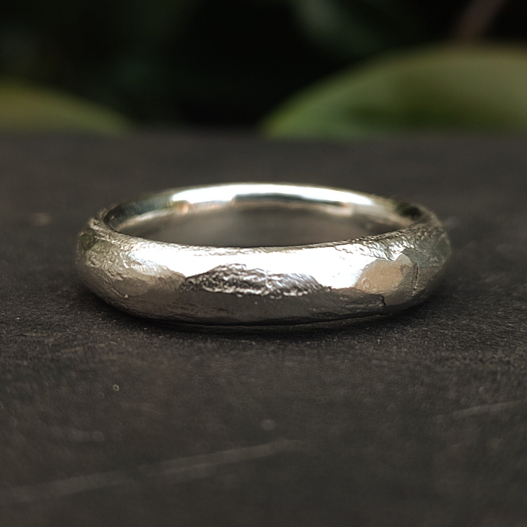 Textured Ring Natural Texture Ring in Sterling Silver – silverhollowjewellery