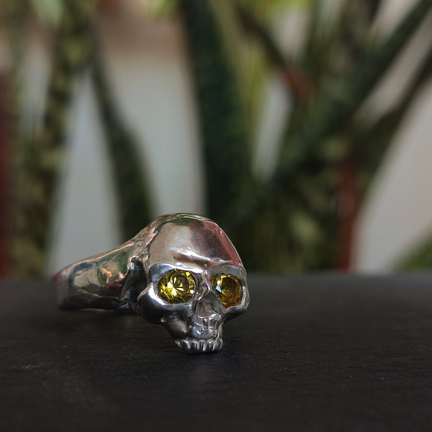 Yellow Sapphire Skull Ring