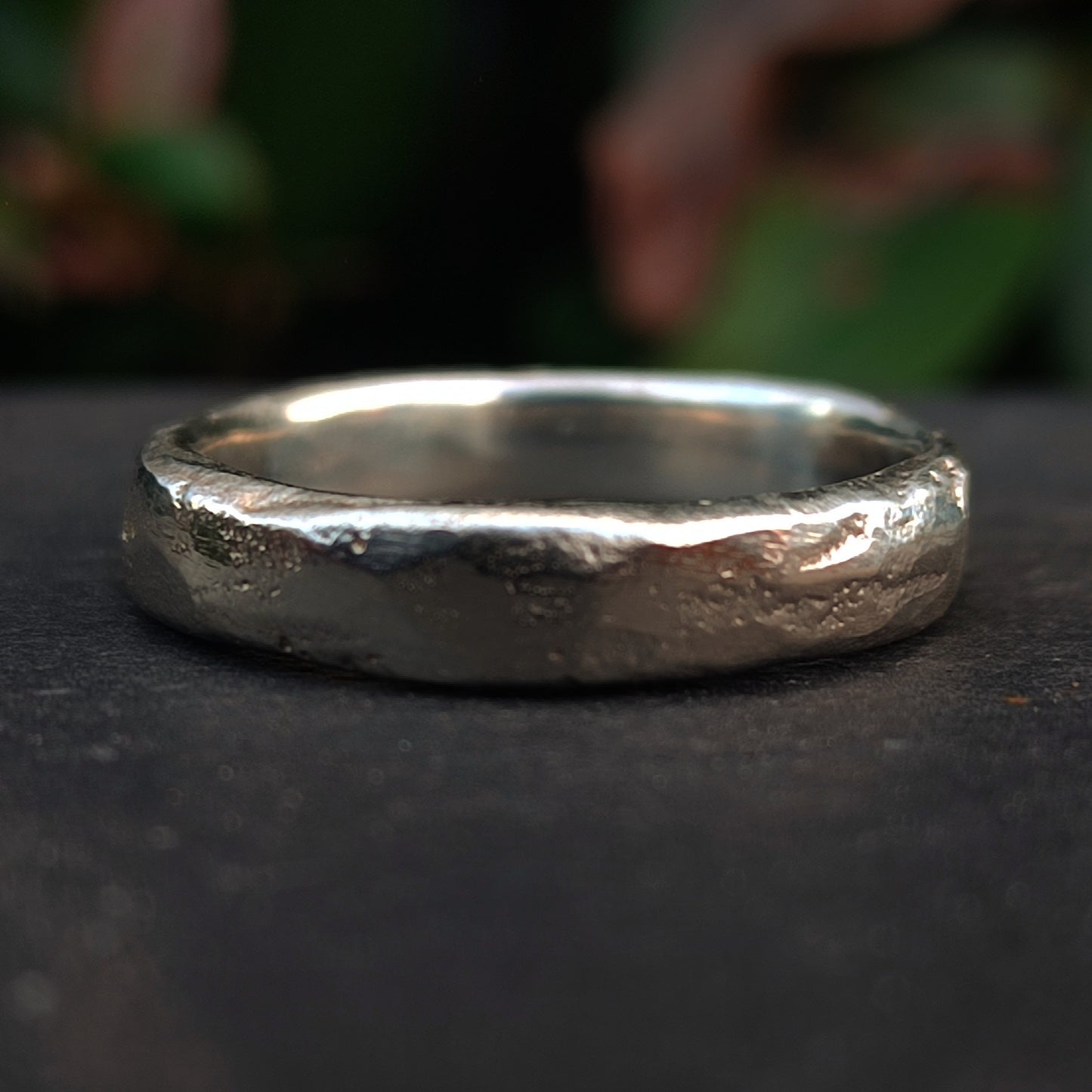 Sand Cast Sapphire Ring