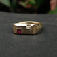 9ct Sandcast Sapphire/Ruby Signet