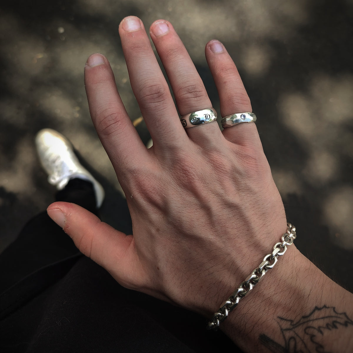 Js Mark On Rings Silver Makers Mark Ring- Chunky Engraved Sterling Silver Ring ...