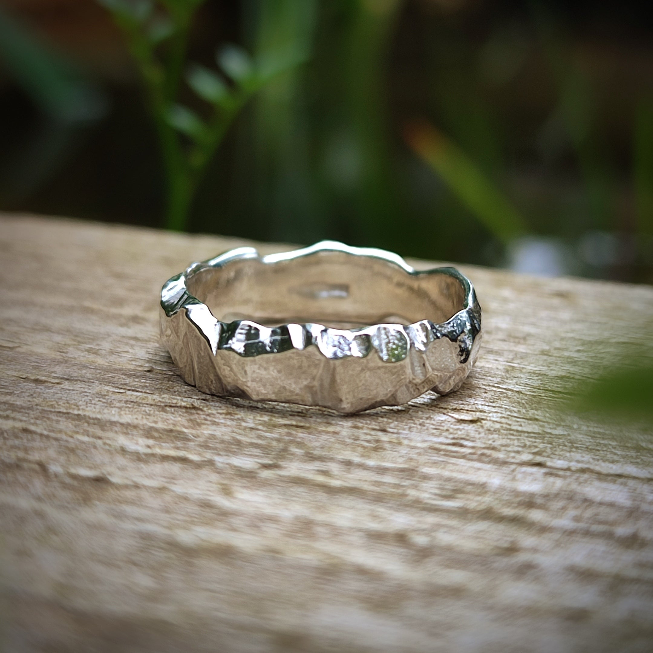 High Round Rocks Ring Rock Ring | Textured Sterling Silver Ring Handmade – silverhollowjewellery