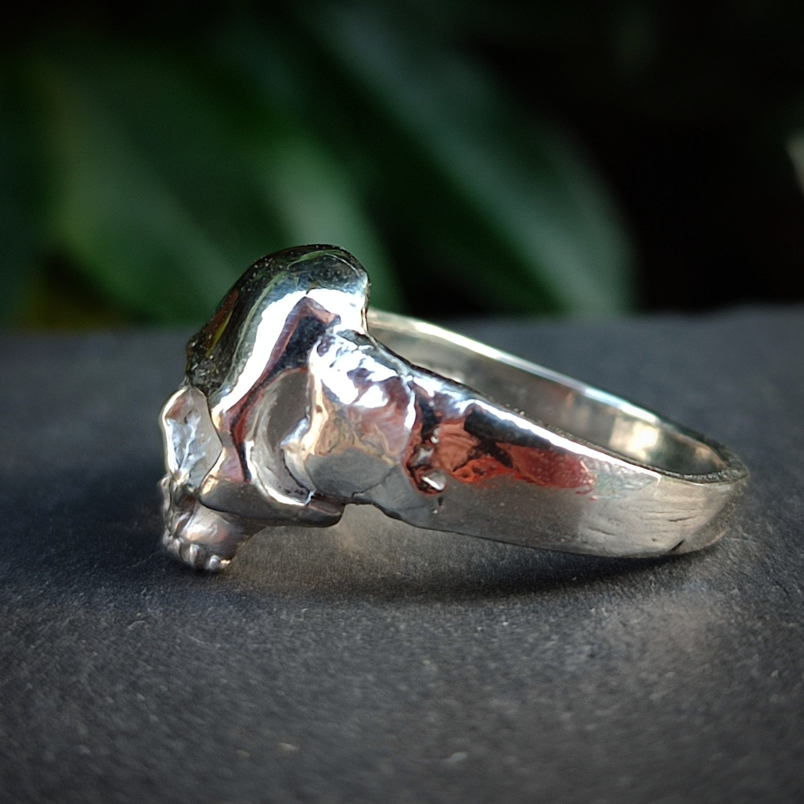 solid silver skull ring