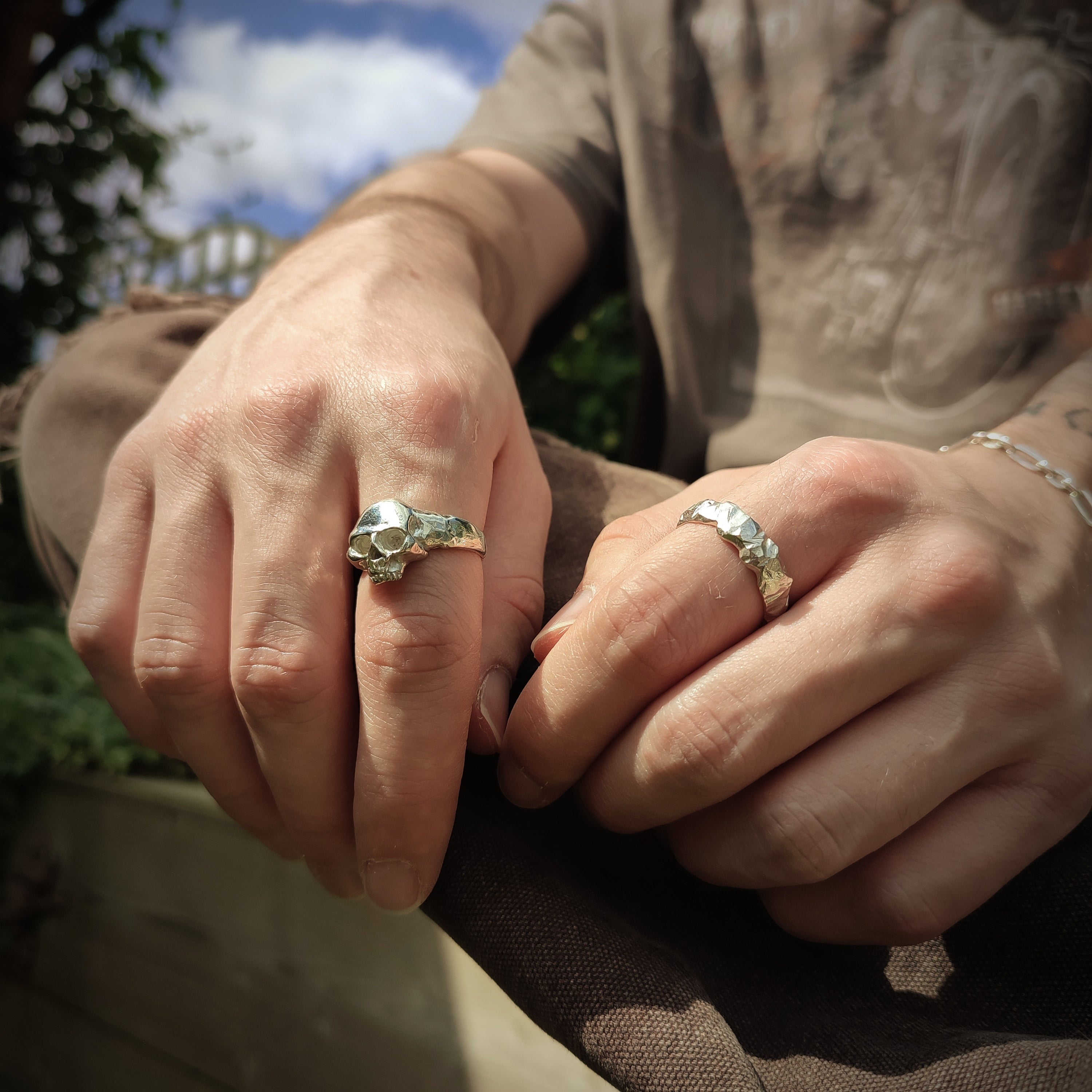 Tiny Skull Ring - Sterling Silver, Gift for Family online and Friends, Cute Gothic Skull, Handmade Jewelry