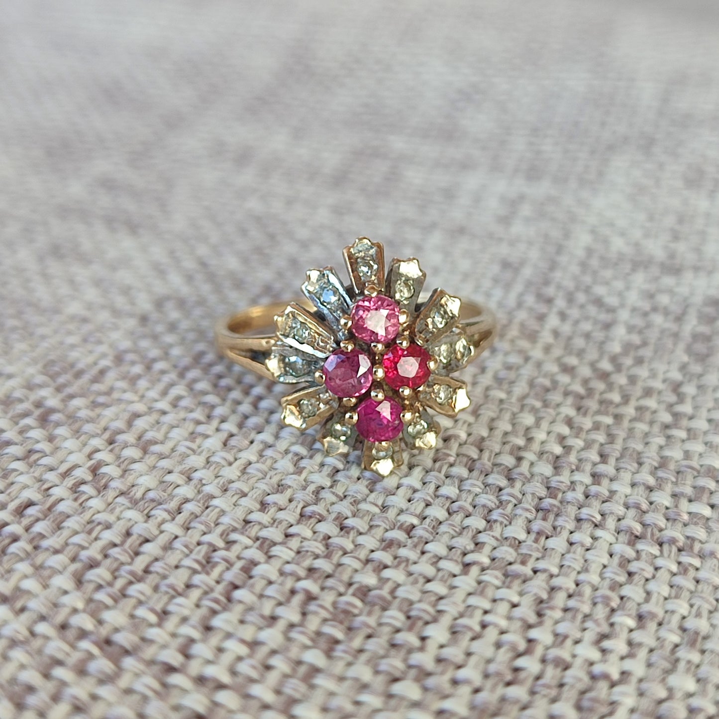 9ct Ruby and Diamond Ring - silverhollowjewellery