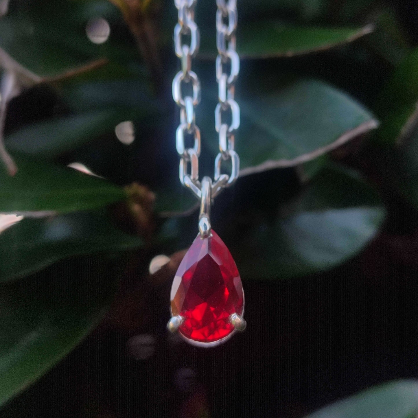 Ruby blood drop pendant
