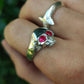Ruby Skull Ring - silverhollowjewellery