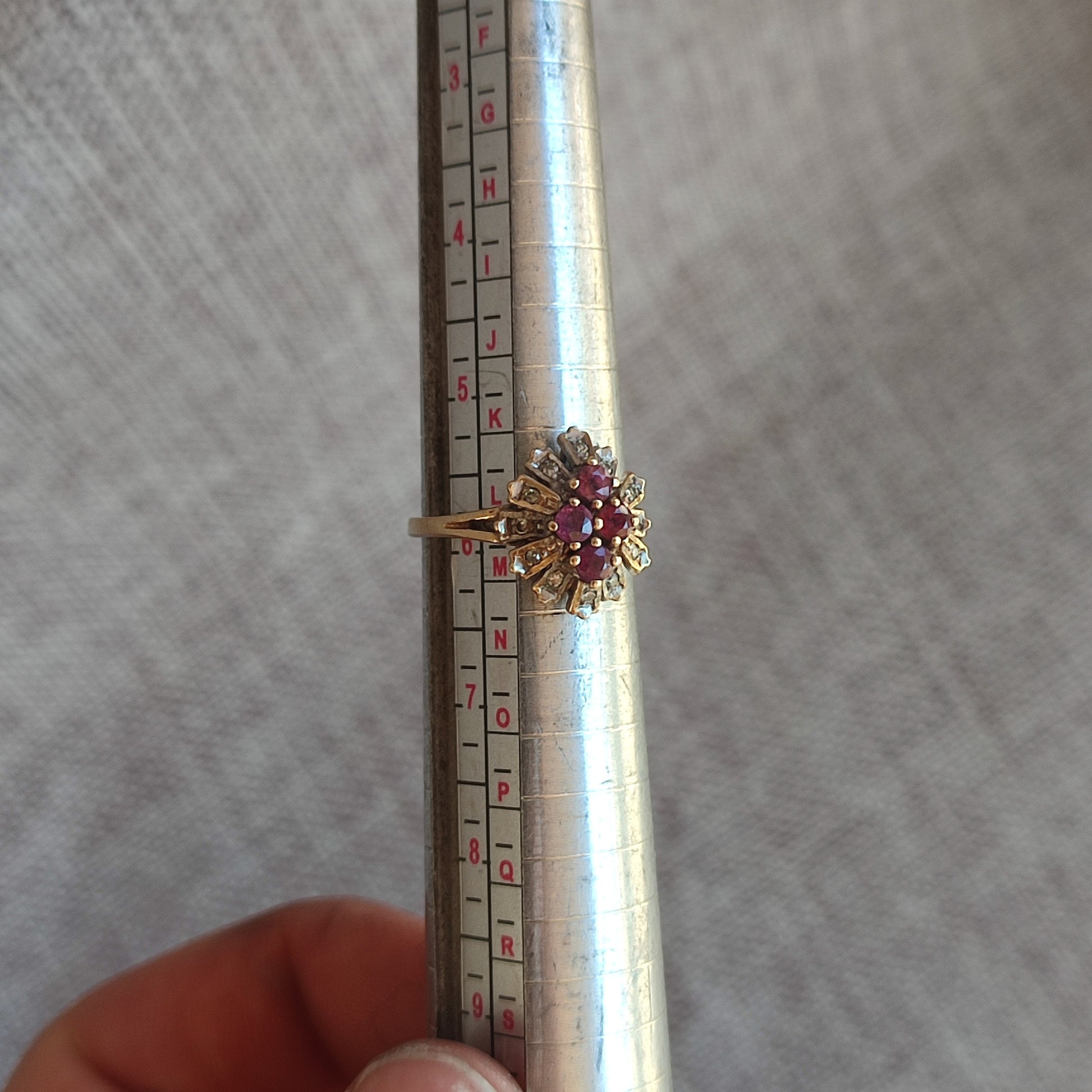 9ct Ruby and Diamond Ring - silverhollowjewellery