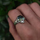 Green Diamond Skull Ring