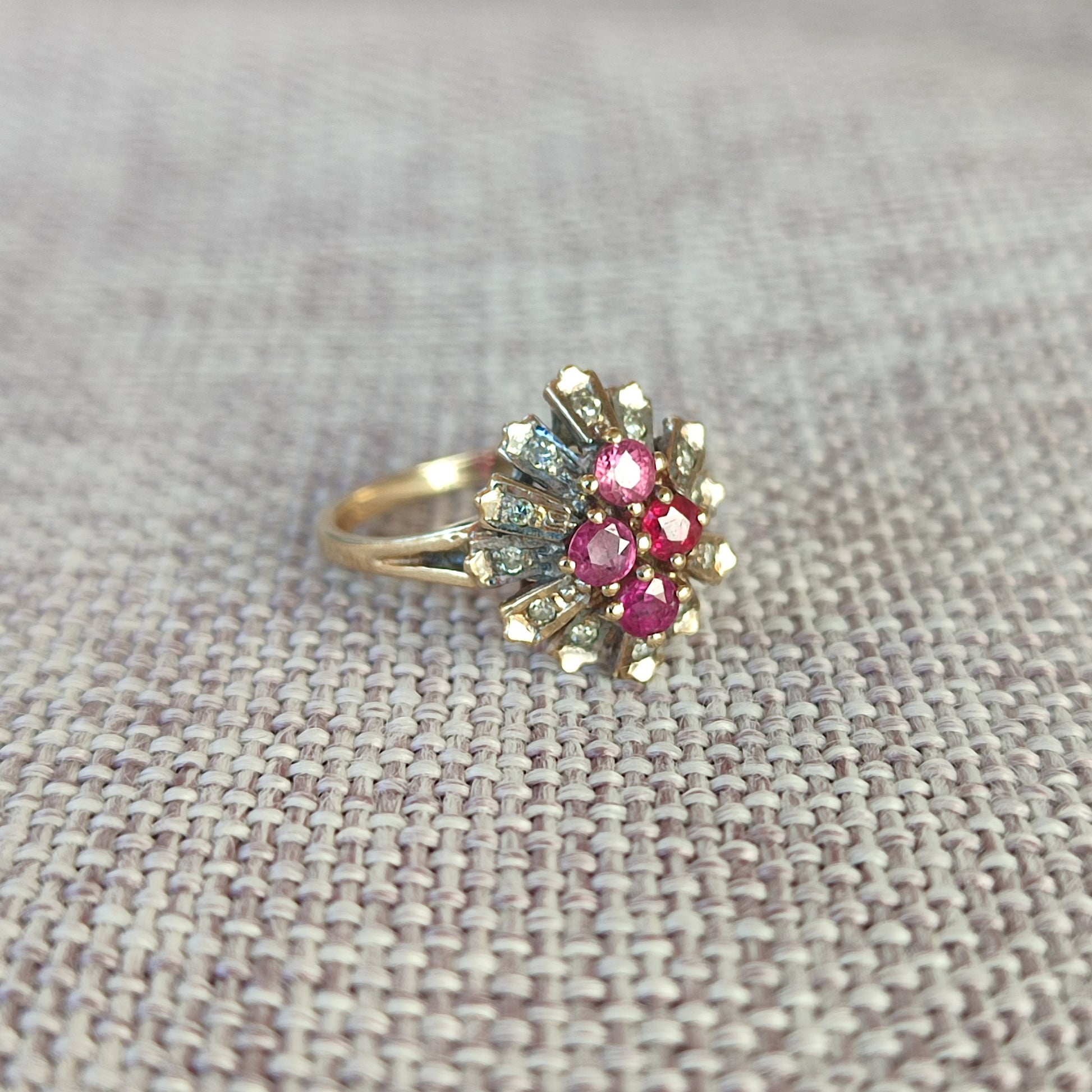 9ct Ruby and Diamond Ring - silverhollowjewellery