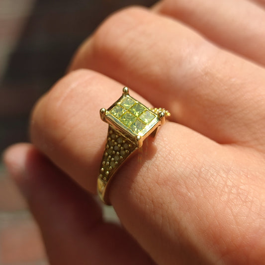9ct Gold Yellow Diamond Ring