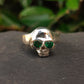 Emerald Skull Ring - silverhollowjewellery