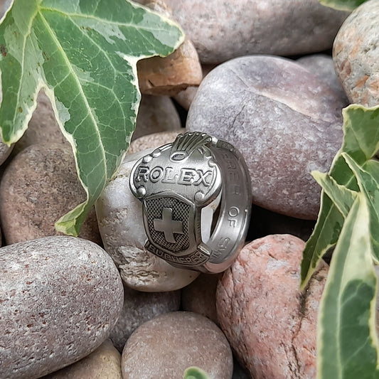 silver rolex spoon ring
