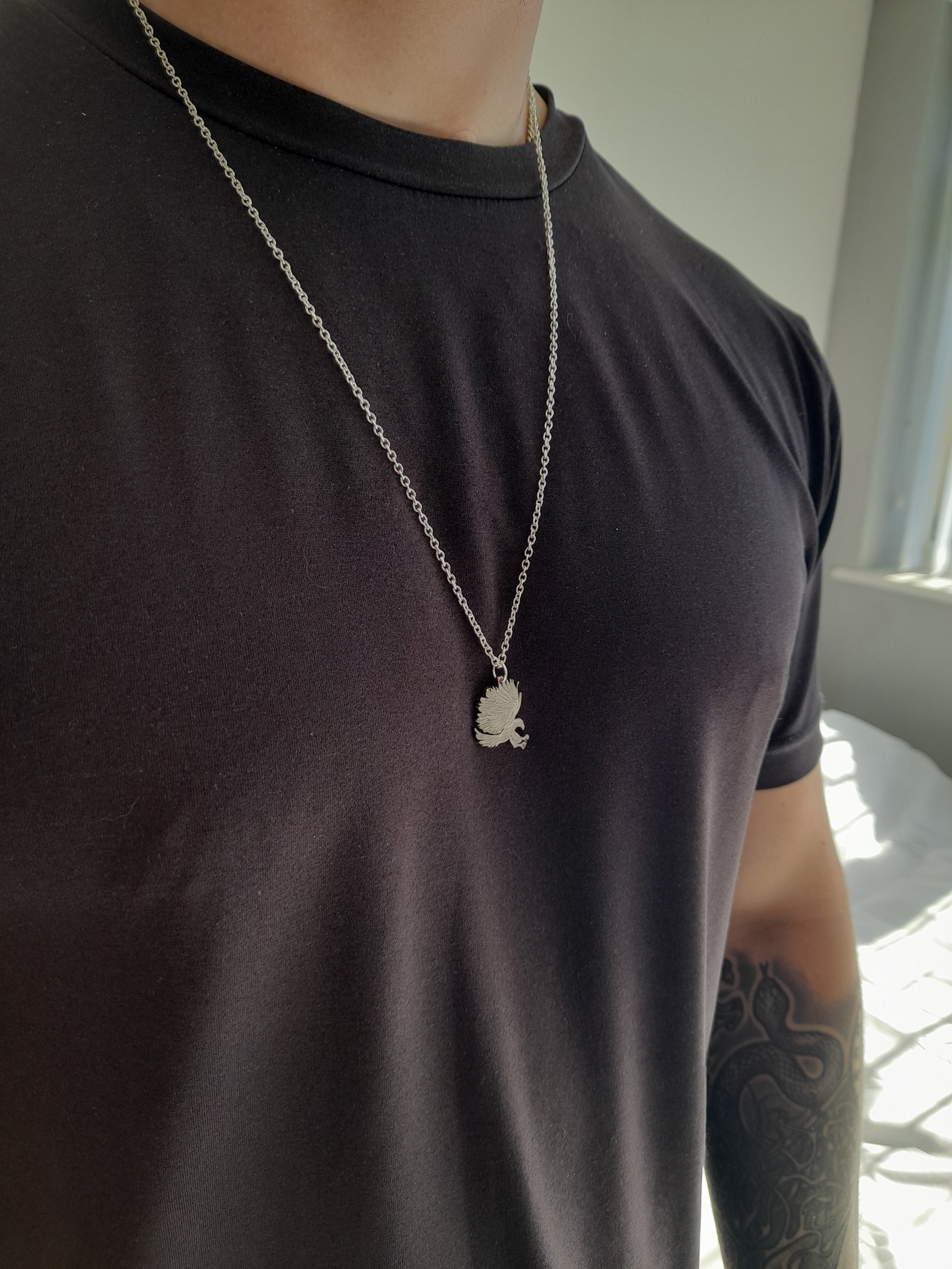 Silver Eagle Pendant - silverhollowjewellery