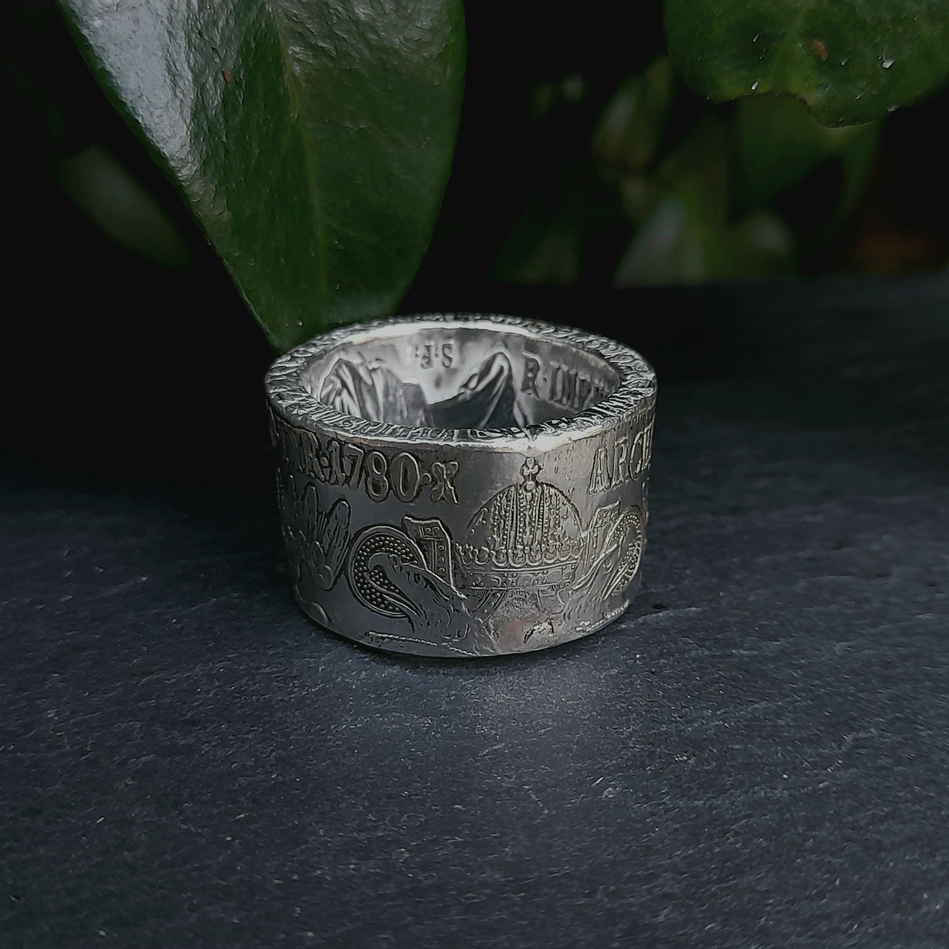 Silver Austrian Coin Ring 1780 - silverhollowjewellery