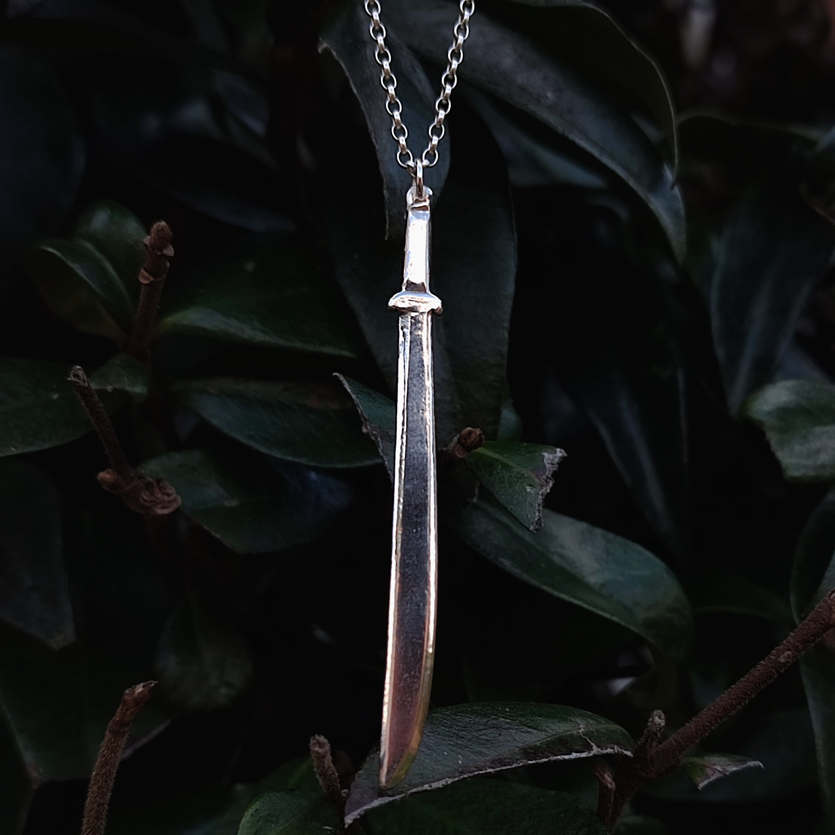 Sterling silver hot sale sword pendant