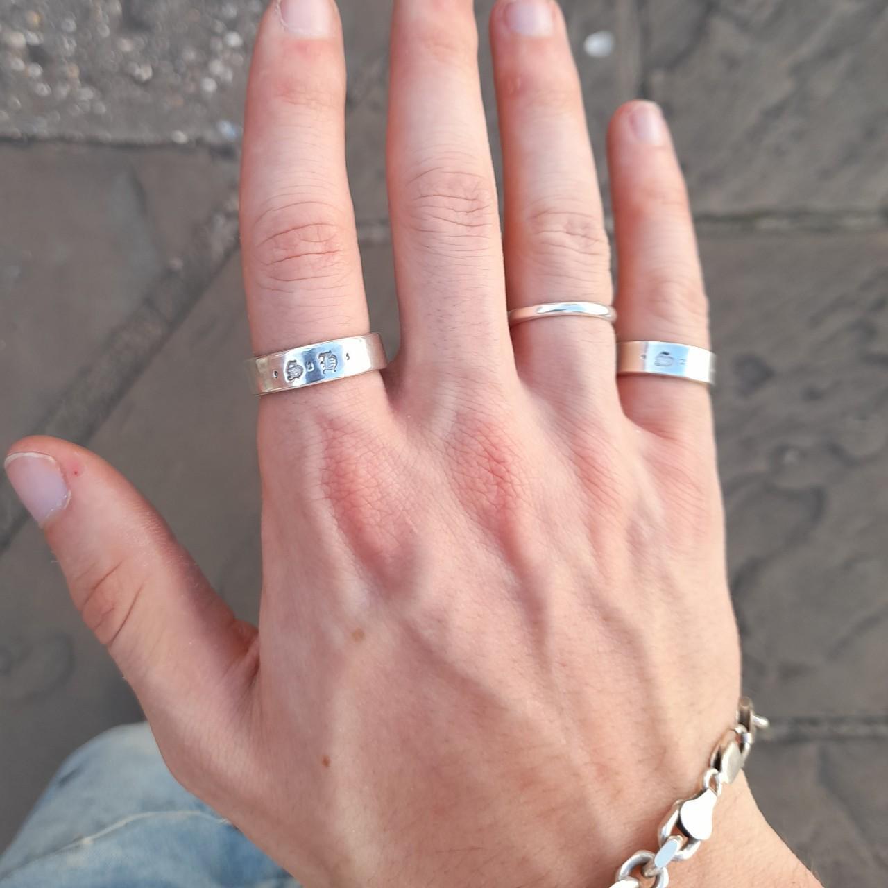 Silver rings on on sale hand